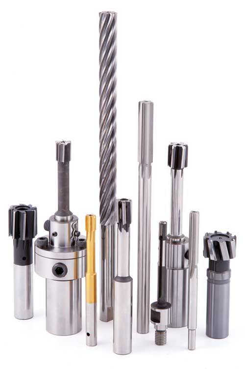 Carbide tipped, solid carbide, and high-speed steel coolant-fed reamers. Metal Cutting Tools, Custom Counter Force reamers, Custom Spot Facers, Custom Injectable Tooling, Port Tools, Custom Form Tools, Port Cutters.
